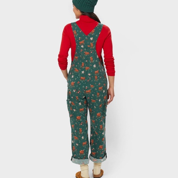 NWT Duluth Small Heirloom Gardening Bib Overalls Green Highland Cow Smallx33 - Picture 12 of 12